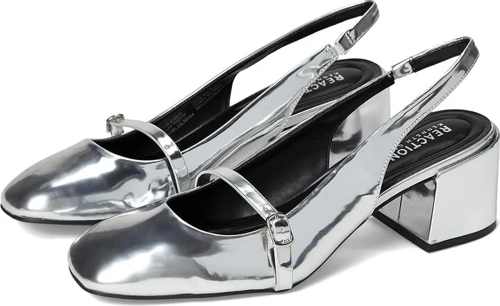 Kenneth Cole Reaction Lindy High Women's Heels Silver : 10 M, Leather/Rubber