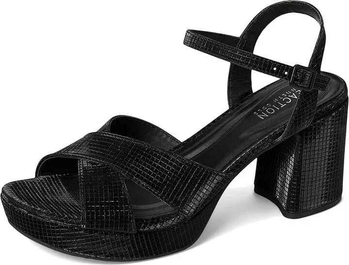 Kenneth Cole Reaction Reeva Platform Women's Shoes Black Grid Metallic : 7.5 M, Textile - Image 5