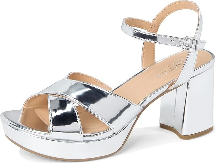 Kenneth Cole Reaction Reeva Platform Women's Shoes Silver Specchio : 6 M, Textile - Image 5