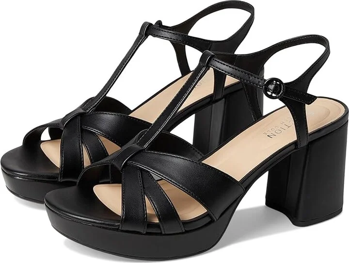 Kenneth Cole Reaction Reina Women's Wedge Shoes Black : 9.5 M, Leather/Rubber
