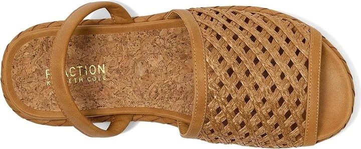 Kenneth Cole Reaction Saavi Women's Sandals Camel Raffia : 7.5 M, Faux Leather - Image 2