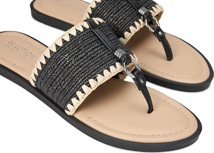 Kenneth Cole Reaction Sabriya Women's Wedge Shoes Black Raffia : 7.5 M, Leather - Image 7