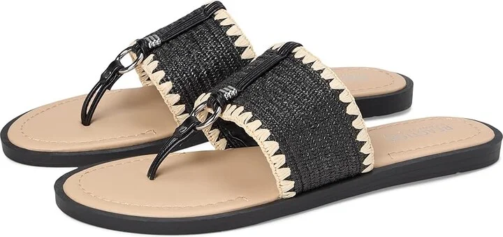 Kenneth Cole Reaction Sabriya Women's Wedge Shoes Black Raffia : 7.5 M, Leather