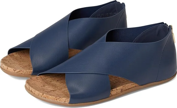 Kenneth Cole Reaction Selena Women's Sandals Navy Stretch : 8 M, Faux Leather