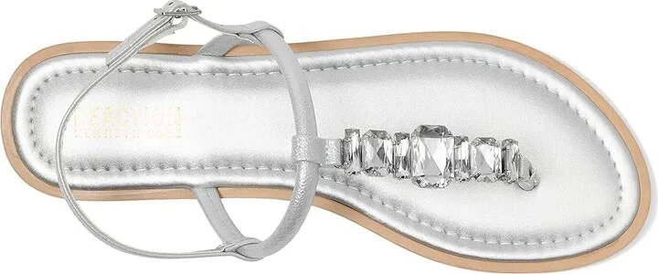 Kenneth Cole Reaction Sera Women's Sandals Silver Metallic : 5.5 M, Faux Leather - Image 2