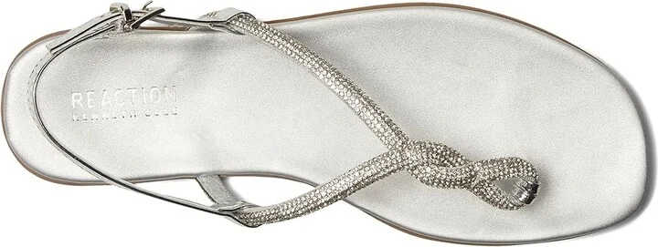 Kenneth Cole Reaction Whitney Women's Sandals Silver : 9.5 M, Leather - Image 2