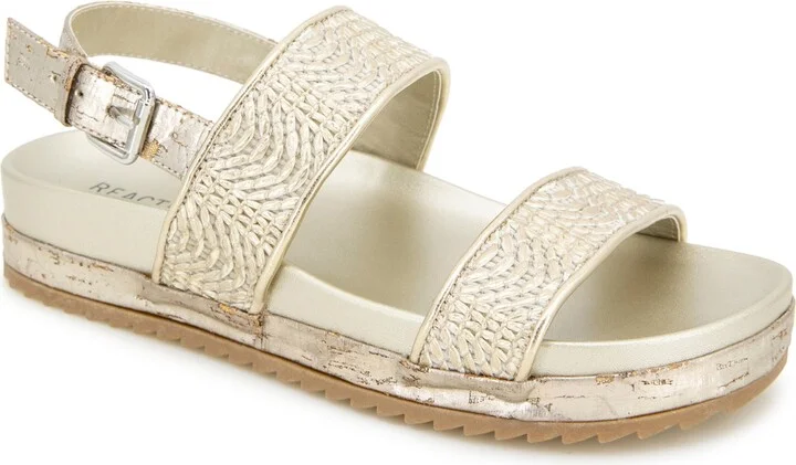 Kenneth Cole Reaction Women's Debra2 Wedge Sandals - Natural/Gold Raffia