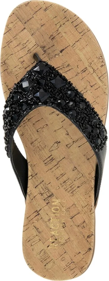 Kenneth Cole Reaction Women's Glamathon Flat Sandals - Black/Natural - Image 4