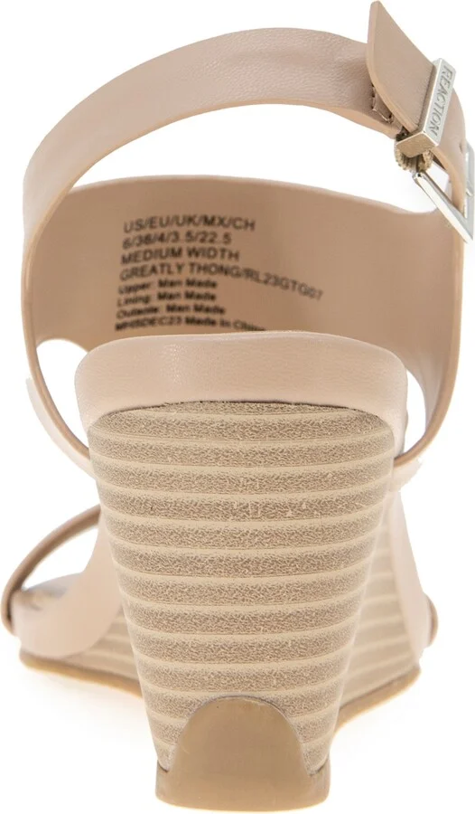 Kenneth Cole Reaction Women's Greatly Thong Almond Toe Wedge Sandals - Image 4