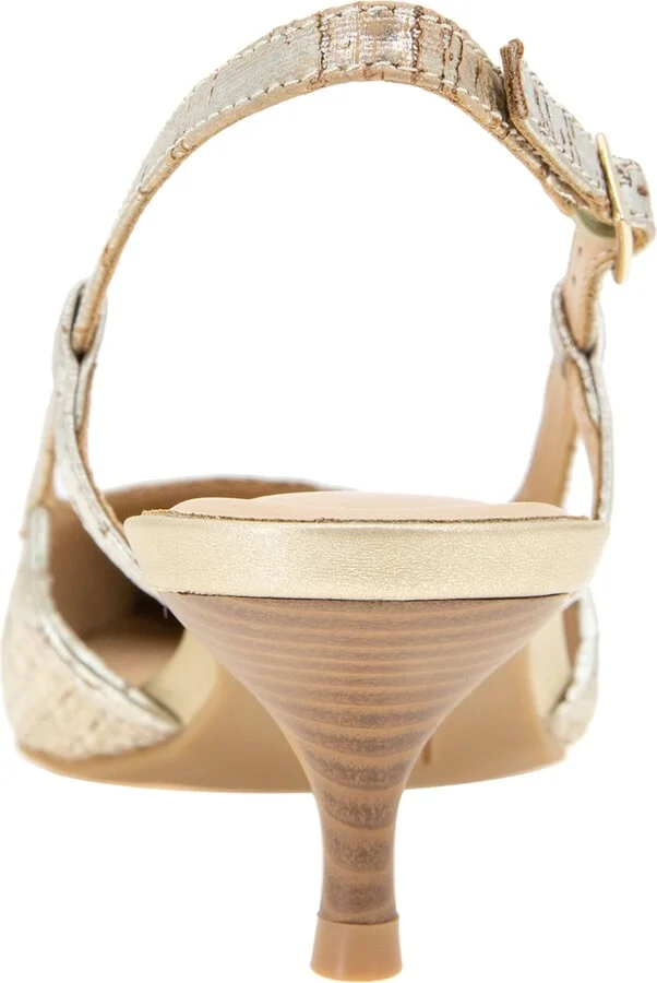 Kenneth Cole Reaction Women's Maggie Slingback Kitten Heels - Natural, Gold - Image 3