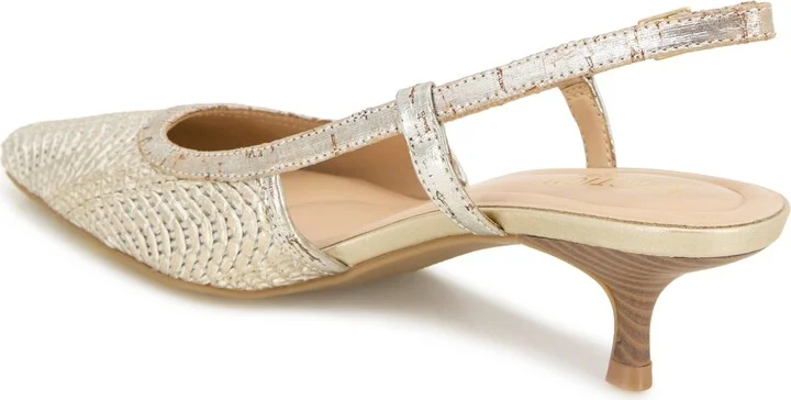 Kenneth Cole Reaction Women's Maggie Slingback Kitten Heels - Natural, Gold - Image 6