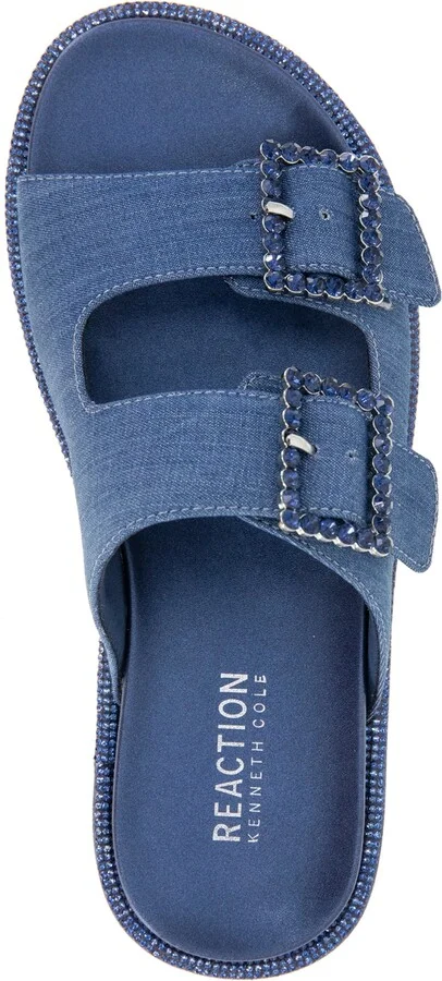 Kenneth Cole Reaction Women's Sydney Two Band Jewel Buckle Flat Sandals - Image 4