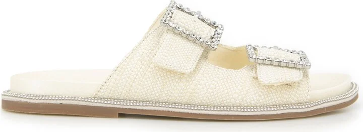 Kenneth Cole Reaction Women's Sydney Two Band Jewel Buckle Flat Sandals - Image 6