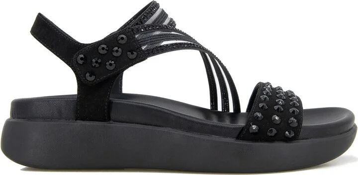 Kenneth Cole Reaction Women's Taryn Asymmetrical Slingback Jeweled Wedge Sandals - Image 6