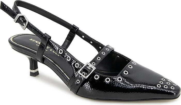 Kenneth Cole Women's Martha Eyelet Slingback Kitten Heel Pumps