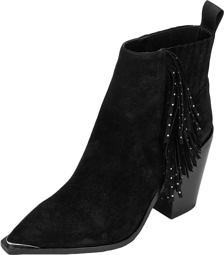 Kenneth Cole Women's WEST Side Fringe Bootie RB Studs Fashion Boot