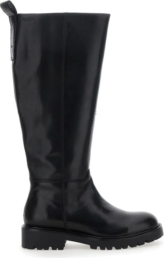 'Kenova' Black Knee High Boots In Leather Woman