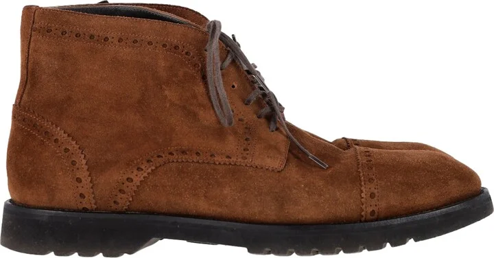 Kensington Lace-Up Boots in Brown Suede
