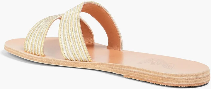 Kentima metallic embroidered leather sandals - Image 3