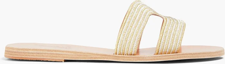 Kentima metallic embroidered leather sandals