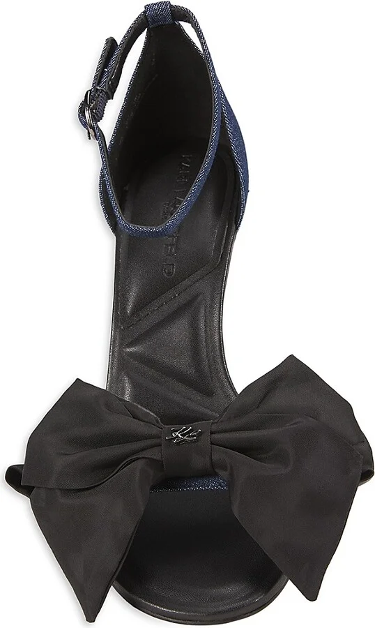 Kenz 90MM Bow Denim Sandals - Image 5