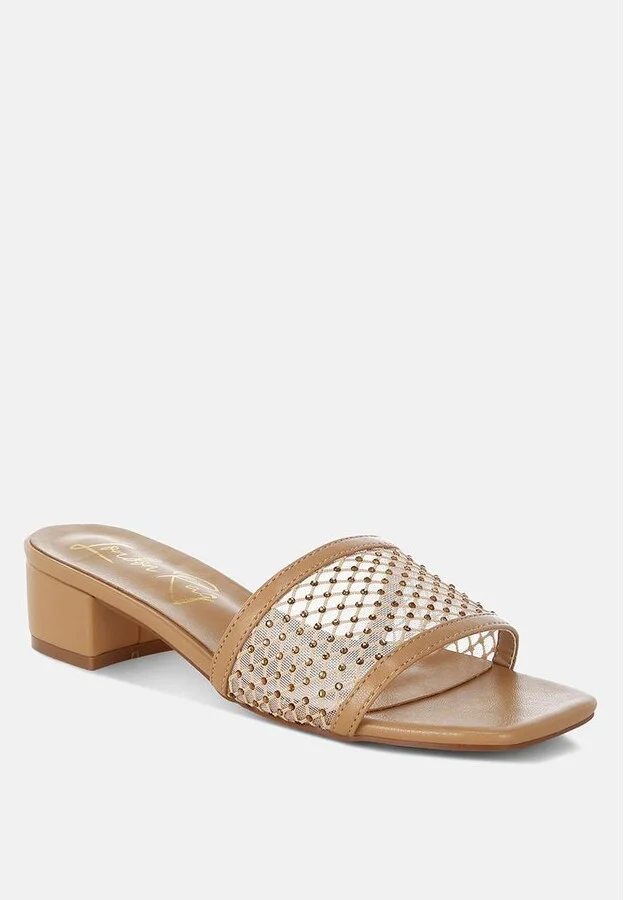 Kenzia Rhinestone Studded Slip-On Heels - Image 2