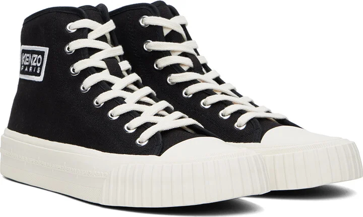 Kenzo Black Kenzo Paris Foxy High-Top Canvas Sneakers - Image 4