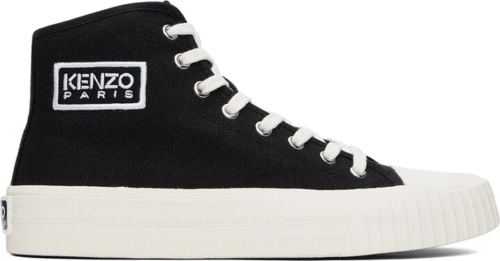 Kenzo Black Kenzo Paris Foxy High-Top Canvas Sneakers