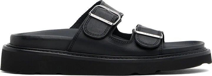 Kenzo Black Kenzo Paris 'Kenzo Matto' Leather Mules
