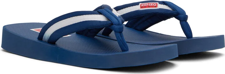 Kenzo Blue Setta Flip Flops - Image 4