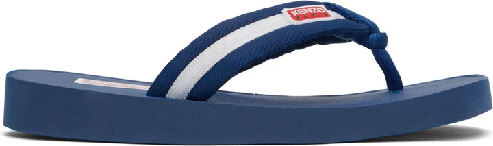 Kenzo Blue Setta Flip Flops