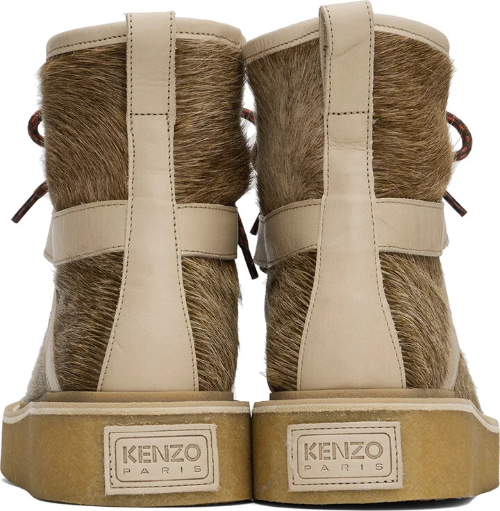 Kenzo Brown Kenzo Paris Yuki Pony Leather Boots - Image 2
