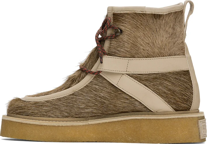 Kenzo Brown Kenzo Paris Yuki Pony Leather Boots - Image 3