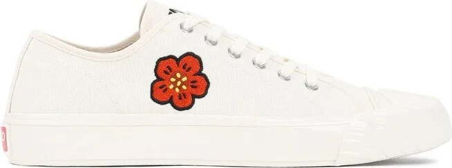 Kenzo Flower Embroidered Lace-Up Sneakers