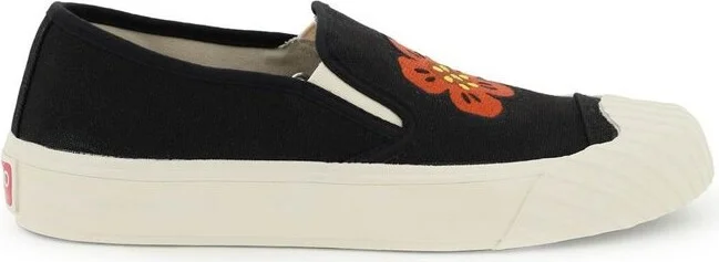 Kenzo Kenzoschool Flower Embroidered Slip-On Sneakers