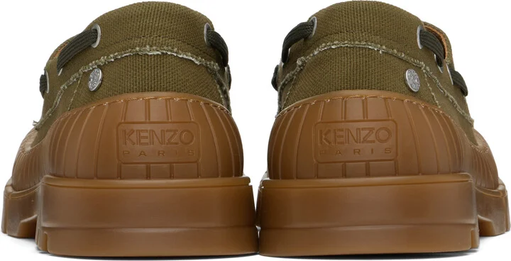 Kenzo Khaki Kenzo Paris 'KENZO-Gobi' Boat Shoes - Image 2