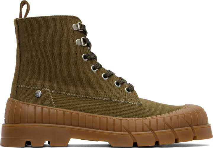 Kenzo Khaki Kenzo Paris 'KENZO-Gobi' Lace-Up Boots