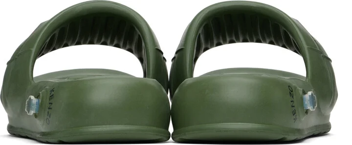 Kenzo Khaki Kenzo Paris 'KENZO-Splash' Pool Slides - Image 2