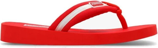 Kenzo Logo Patch Striped Slip-On Flip Flops