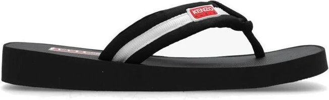 Kenzo Logo Patch Striped Slip-On Flip Flops