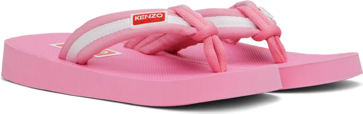 Kenzo Pink Setta Flip Flops - Image 4