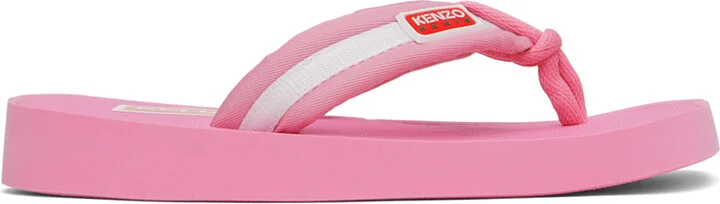 Kenzo Pink Setta Flip Flops