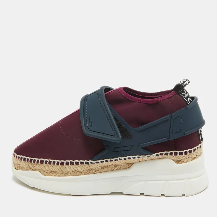 Kenzo Purple/Navy Blue Nylon K Elastic Espadrille Sneakers Size 39