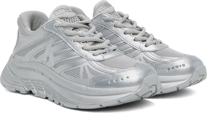 Kenzo Silver Kenzo Paris 'Kenzo-Pace' Sneakers - Image 4