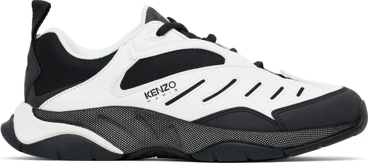 Kenzo White & Black Kenzo Paris X-Trainer Sneakers