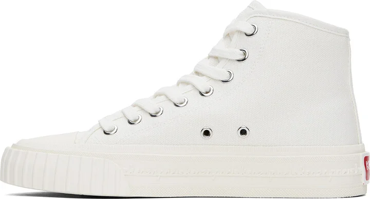 Kenzo White Kenzo Paris Foxy High Top Sneakers - Image 3