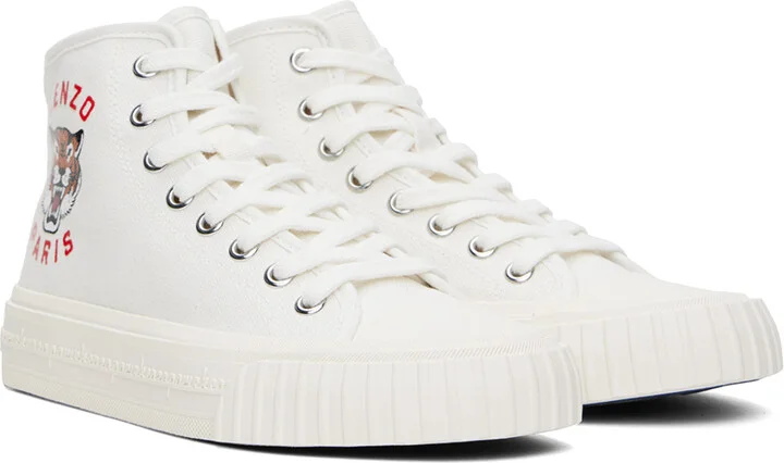 Kenzo White Kenzo Paris Foxy High Top Sneakers - Image 4