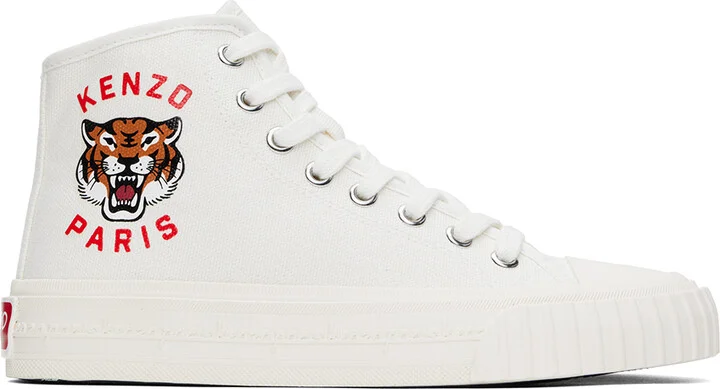 Kenzo White Kenzo Paris Foxy High Top Sneakers