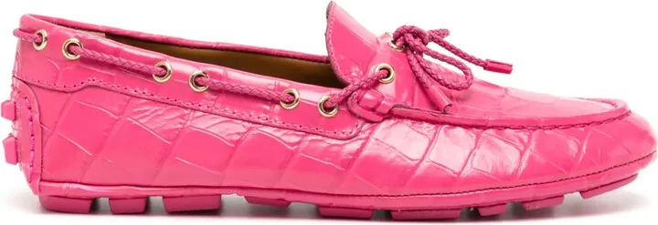 Kerbs crocodile-effect loafers