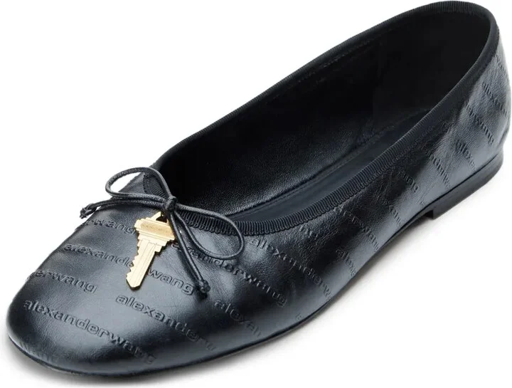 Key-Detail Quilted Ballet Flats - Image 2